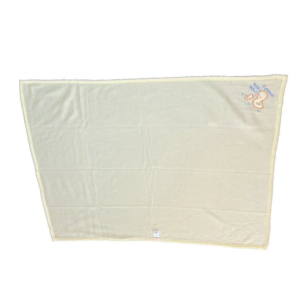 Vintage Fisher Price Mommy's Little Cutie Duck Yellow FleeceBaby Blanket‎ 29x39